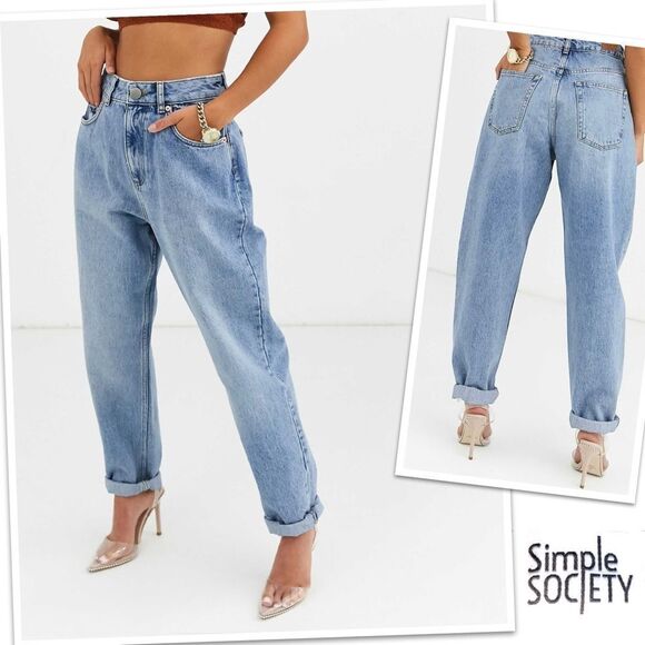 Roll Cuff Balloon High Rise Mom's Jeans Size 9 / 29 - Picture 1 of 10